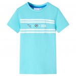 vidaXL T-shirt para Criança Ciano 140