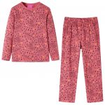 vidaXL Pijama de Manga Comprida para Criança Rosa-velho 104 - 13760