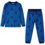 vidaXL Pijama de Manga Comprida para Criança Azul-petróleo 116 - 13361