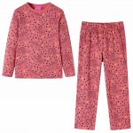 vidaXL Pijama de Manga Comprida para Criança Rosa-velho 92 - 13759