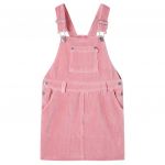 vidaXL Vestido com Peitilho para Criança Bombazina Rosa-claro 140 - 13903