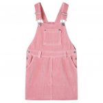 vidaXL Vestido com Peitilho para Criança Bombazina Rosa-claro 104 - 13900