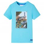 vidaXL T-shirt para Criança Cor Ciano 116 - 11761