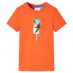 vidaXL T-shirt de Criança Laranja-escuro 92 - 12374