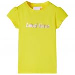 vidaXL T-shirt de Manga Curta para Criança Amarelo-brilhante 128 - 10652