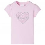 vidaXL T-shirt de Criança Rosa-claro 128 - 10487