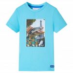 vidaXL T-shirt para Criança Cor Ciano 92 - 11759