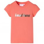 vidaXL T-shirt de Manga Curta para Criança Cor Coral 128 - 10647
