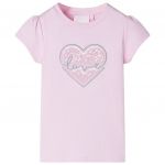 vidaXL T-shirt de Criança Rosa-claro 92 - 10484