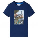 vidaXL T-shirt para Criança Azul-escuro 128 - 11757
