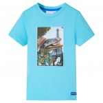 vidaXL T-shirt para Criança Cor Ciano 104 - 11760
