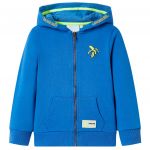 vidaXL Sweatshirt para Criança com Capuz e Fecho Azul 128 - 11697