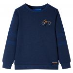 vidaXL Sweatshirt para Criança Azul-escuro Mesclado 128 - 12662