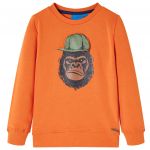 vidaXL Sweatshirt para Criança Laranja-escuro 104 - 13195