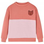 vidaXL Sweatshirt para Criança Bloco de Cor Rosa 116 - 14386