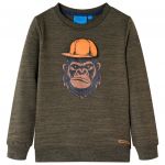 vidaXL Sweatshirt para Criança Caqui-escuro Mesclado 92 - 13204