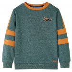 vidaXL Sweatshirt para Criança Verde-escuro Mesclado 140 - 12668