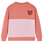vidaXL Sweatshirt para Criança Bloco de Cor Rosa 104 - 14385