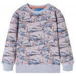 vidaXL Sweatshirt para Criança Cinzento Mesclado 140 - 13168