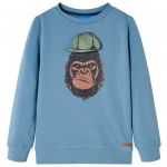 vidaXL Sweatshirt para Criança Azul-médio 140 - 13203