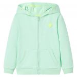 vidaXL Sweatshirt para Criança com Capuz e Fecho Verde-brilhante 128 - 11897