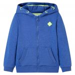 vidaXL Sweatshirt para Criança com Capuz e Fecho Azul Mesclado 140 - 11893