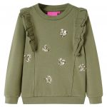 vidaXL Sweatshirt para Criança Cor Caqui 128 - 13737
