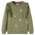 vidaXL Sweatshirt para Criança Cor Caqui 104 - 13735
