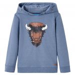 vidaXL Sweatshirt para Criança com Capuz Azul Mesclado 116 - 13016