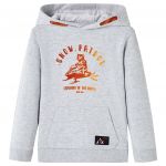 vidaXL Sweatshirt para Criança com Capuz Cinzento Mesclado e Laranja 128 - 12782
