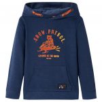vidaXL Sweatshirt para Criança com Capuz Azul-marinho Mesclado e Laranja 104 - 12775