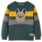 vidaXL Sweatshirt para Criança Verde-escuro 128 - 13092