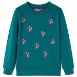 vidaXL Sweatshirt para Criança Verde-escuro 116 - 13746