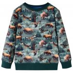 vidaXL Sweatshirt para Criança Verde-escuro 92 - 12979