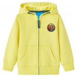 vidaXL Sweatshirt para Criança com Capuz e Fecho Amarelo-claro 92 - 15121