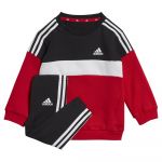Adidas Tiberio 3 Stripes Colorblock Set Vermelho,Preto 6-9 Meses