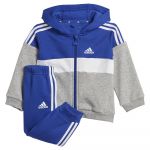 Adidas Tiberio 3 Stripes Colorblock Fleece Set Azul,Cinzento 3-6 Meses