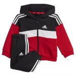 Adidas Tiberio 3 Stripes Colorblock Fleece Set Vermelho 6-9 Meses