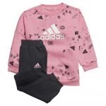 Adidas Brand Love Crew Set Rosa 24 Months-3 Years