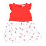 Boboli Combined Short Dress Vermelho,Branco 12 Meses