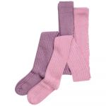 Minymo Wool Stocking Rib 2 Pack Tights Rosa 24 Months-3 Anos