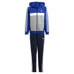 Adidas Tiberio 3 Stripes Colorblock Fleece Tracksuit Azul 11-12 Anos