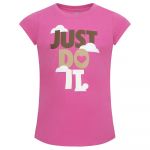 Nike Kids Sweet Swoosh Just Do It Short Sleeve T-shirt Rosa 6-7 Anos