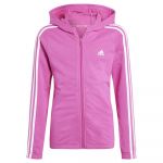 Adidas Essentials 3 Stripes Full Zip Sweatshirt Rosa 14-15 Anos