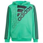 Adidas Logo Hoodie Verde 5-6 Anos