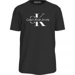 Calvin Klein Jeans Disrupted Outline Monologo Short Sleeve T-shirt Preto XL Homem
