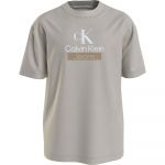 Calvin Klein Jeans Stacked Archival Short Sleeve T-shirt Beige M Homem
