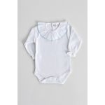 Fill Baby Body com Gola e Folho Bordado Azul Bebé Unisexo 0 Meses