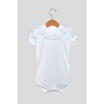 Fill Baby Body com Bordado Aplicado na Gola de Manga Curta Branco Unisexo 6 Meses