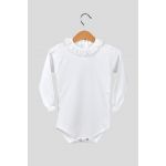 Fill Baby Body Manga Comprida com Gola Bordada a Flores Branco Unisexo 0 Meses